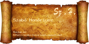 Szabó Honóriusz névjegykártya